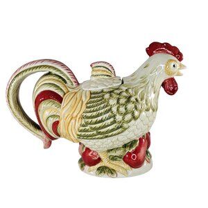 Royal Doulton Large Chanticlair Rooster Teapot Sculpted Chicken Ceramic 2004